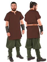 ODIN Natural - Tunique médiévale en toile de coton pour homme style viking
